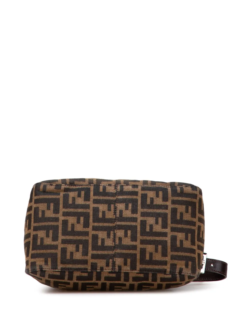 Pre-owned Fendi 2000-2010 Zucca Canvas Double Flap Mamma Shoulder Bag In Brown
