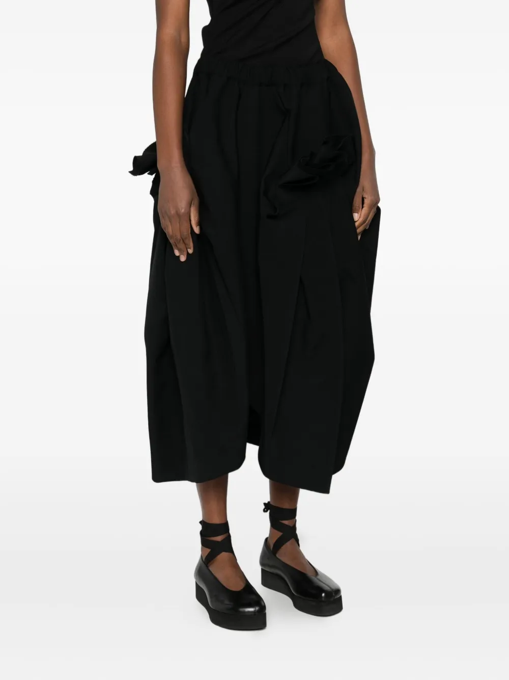 Comme Des Garçons Rok met ruche Zwart