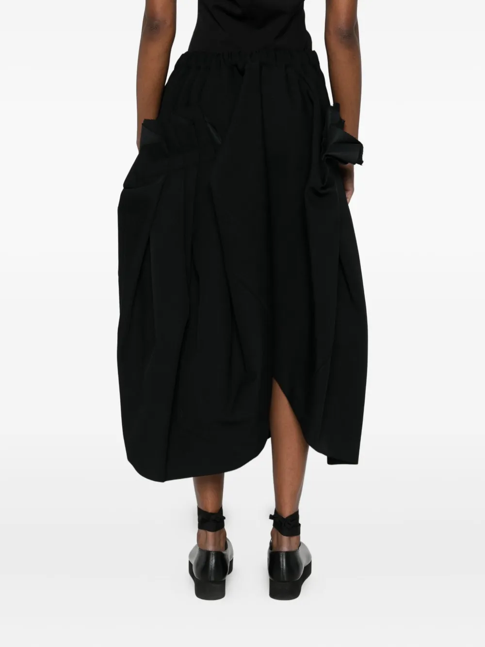 Comme Des Garçons Rok met ruche Zwart