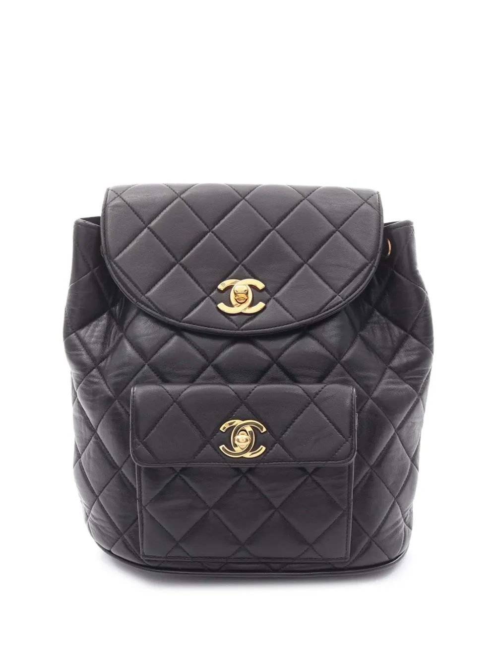 CHANEL Pre-Owned 1994-1996 マトラッセ ラムスキン デュマ バックパック - ブラック CHANEL Pre-Owned 1994-1996 マトラッセ ラムスキン デュマ バックパック - ブラック