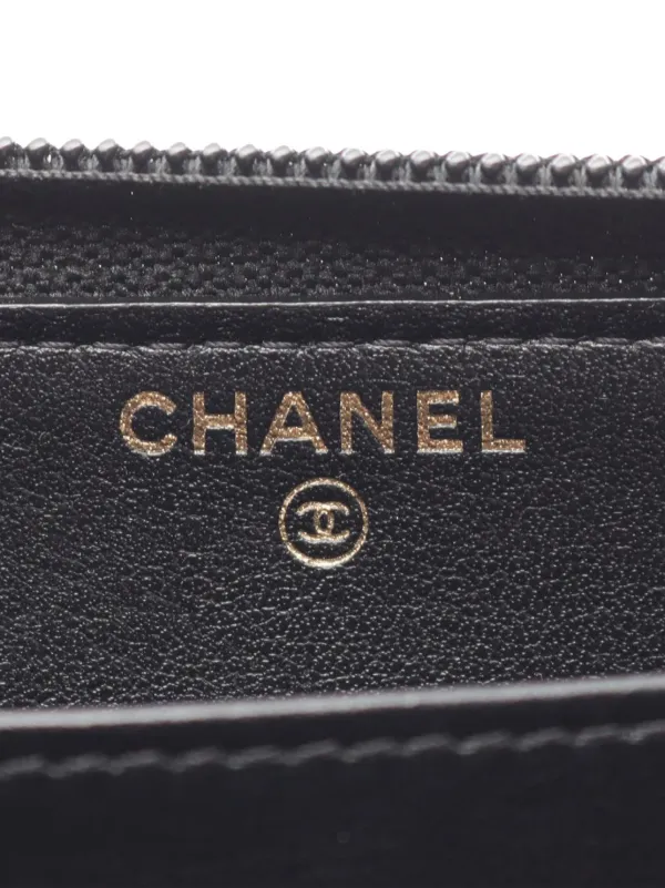 CHANEL Pre-Owned 2018-2019 CC Lambskin Zip Around Wallet Long