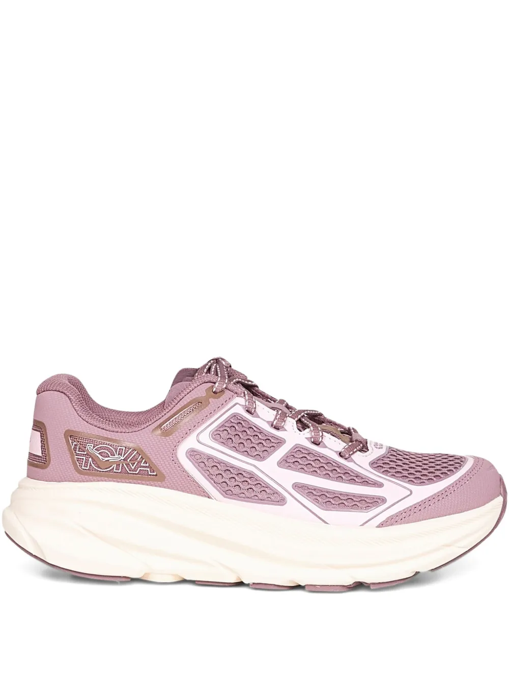 HOKA Clifton One9 lace-up mesh sneakers Pink