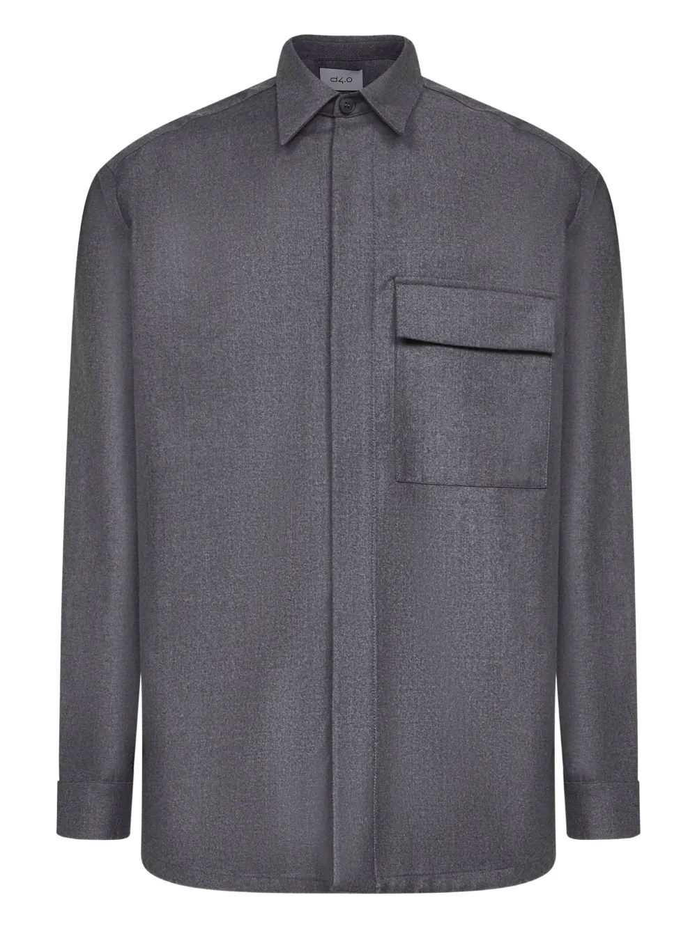 D4.0 buttoned flap-pocket shirt - グレー D4.0 buttoned flap-pocket shirt - グレー