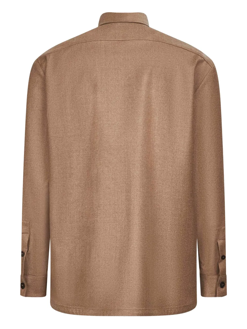 D4.0 buttoned-cuff patch-pocket shirt - Beige