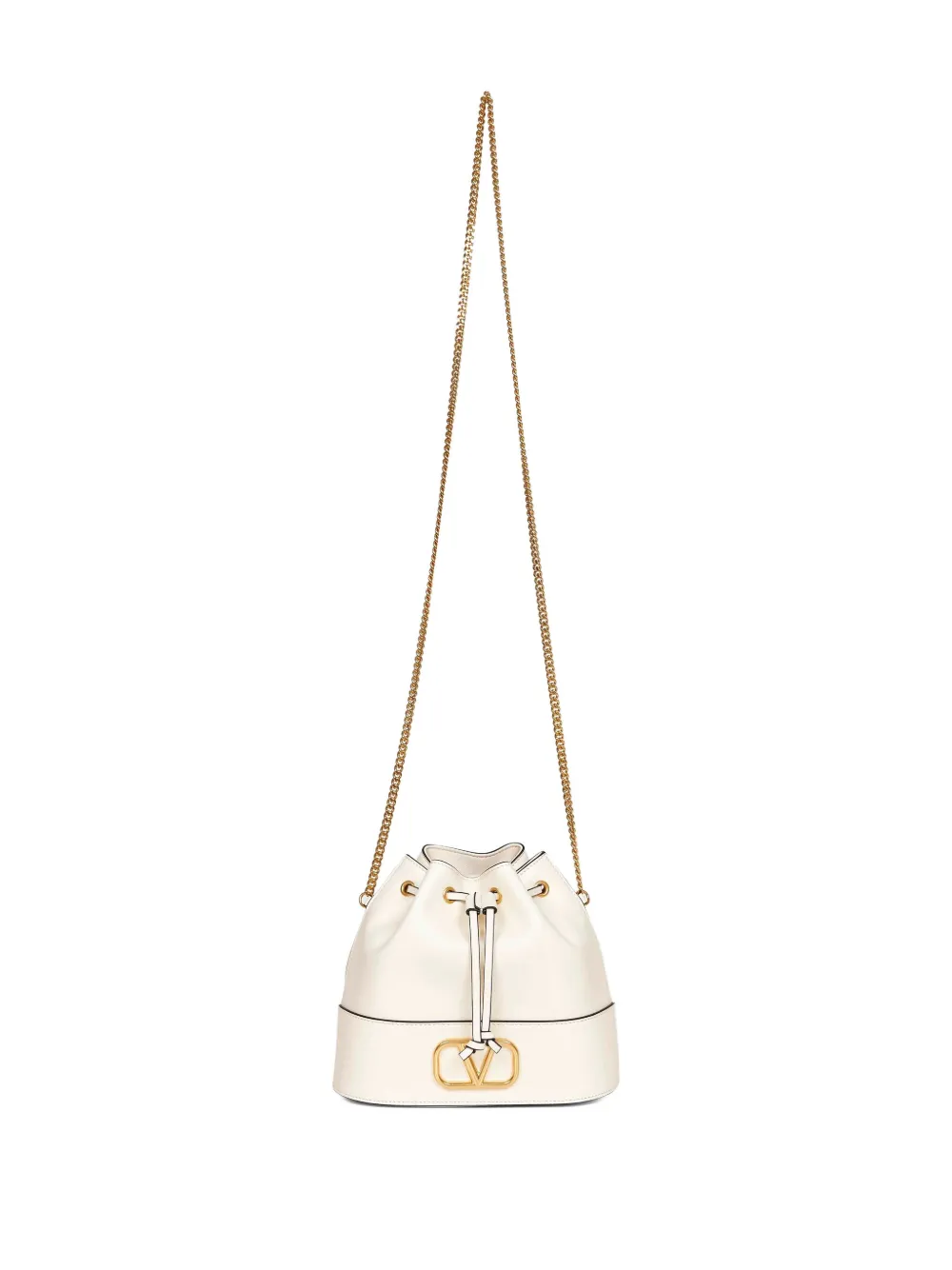Valentino Garavani Vlogo Signature Leather Mini Bag In White