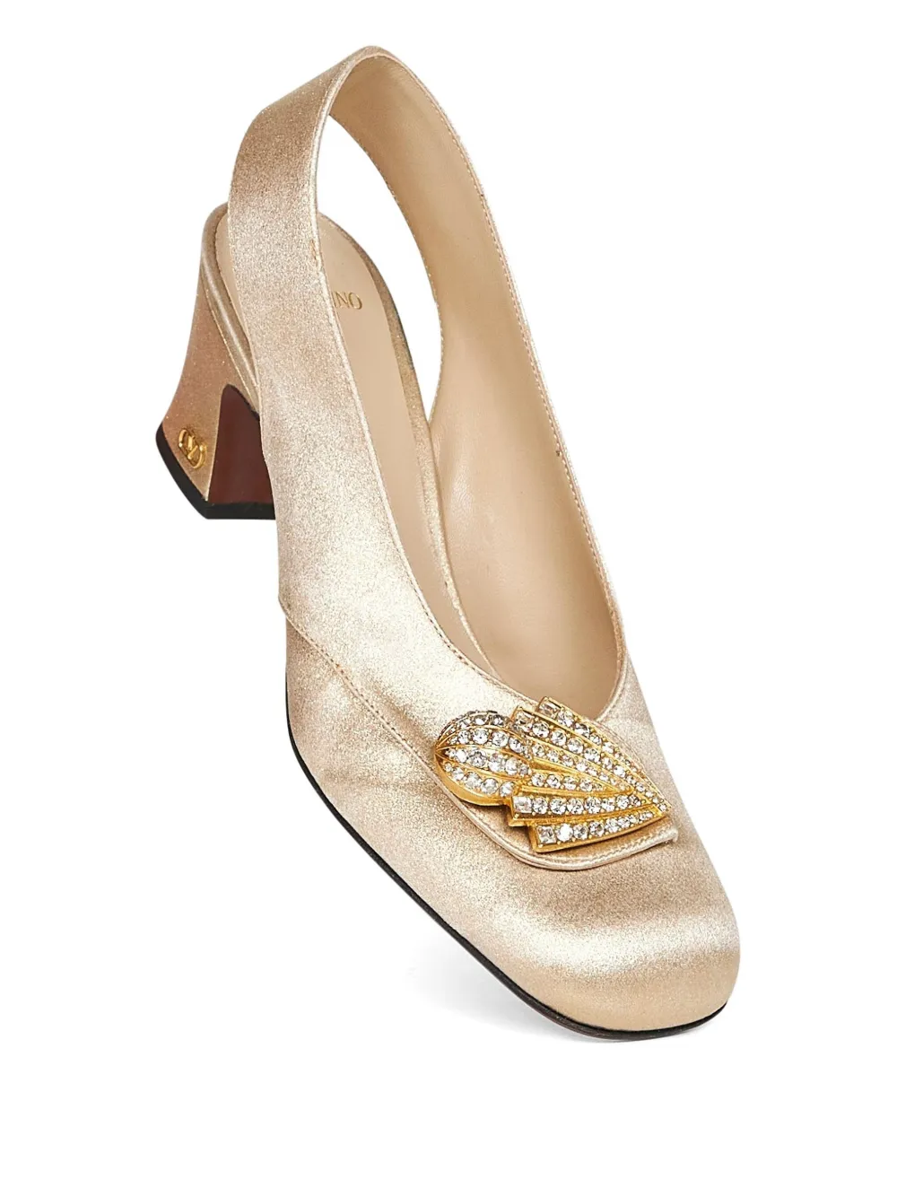 Valentino Garavani 60mm Adamantine crystal-embellished slingback pumps Yellow