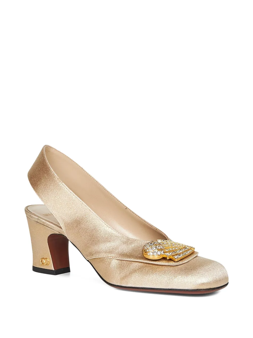 Valentino Garavani 60mm Adamantine crystal-embellished slingback pumps Yellow