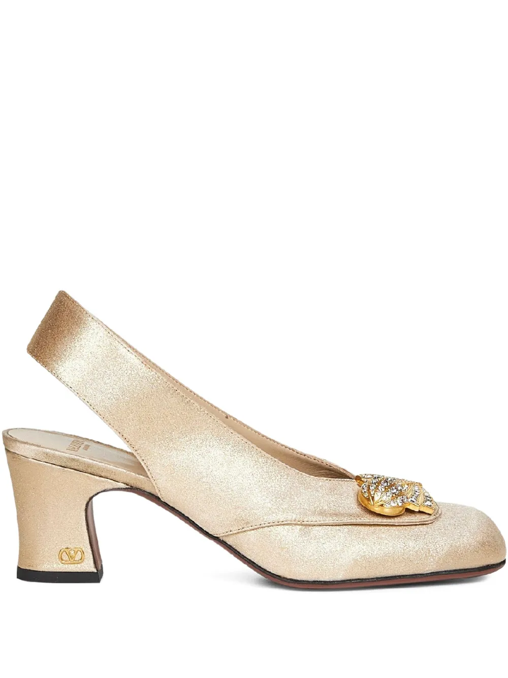 Valentino Garavani 60mm Adamantine crystal-embellished slingback pumps Yellow