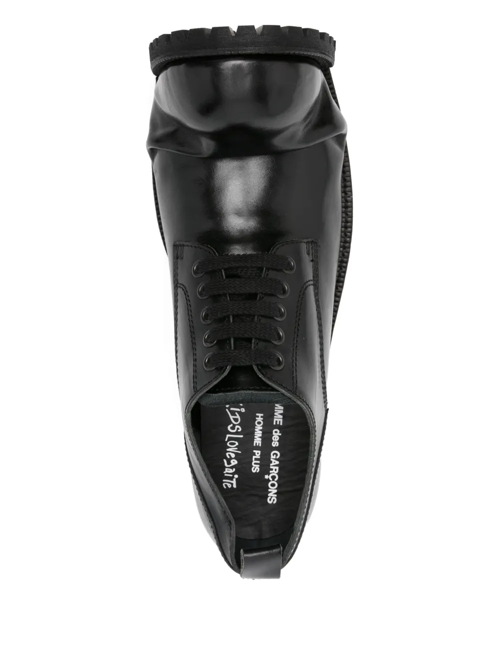 Comme Des Garçons Homme Deux Asymmetric Lace-up Shoes In Black