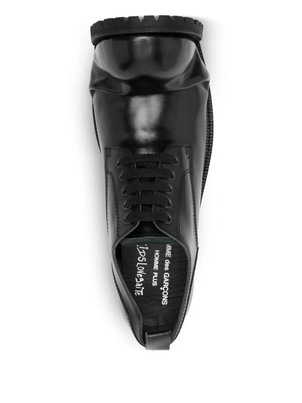 Comme des Garçons Homme Plus Asymmetrische veterschoenen Zwart