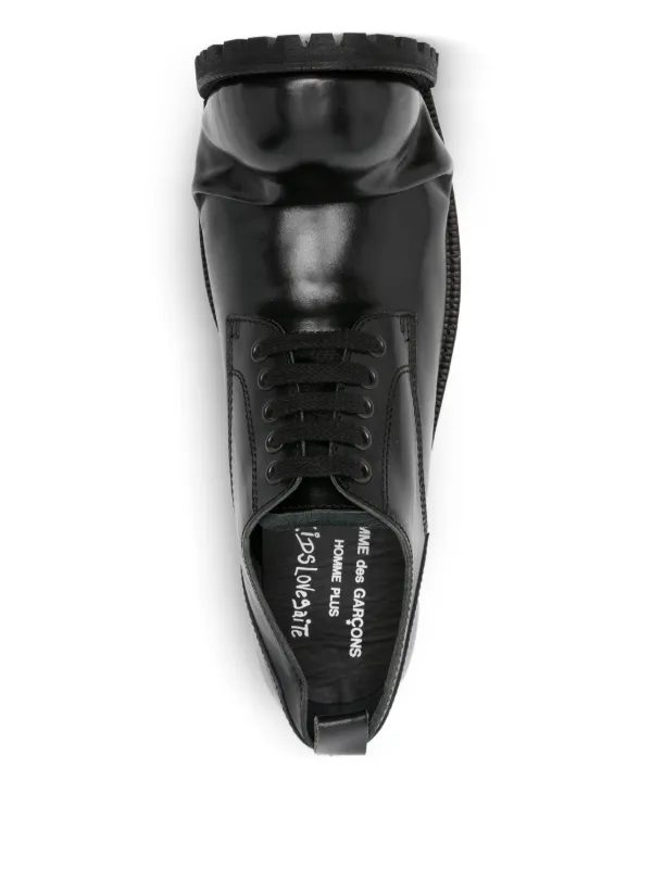 Comme Des Garçons Homme Plus Asymmetric lace-up Shoes | Black