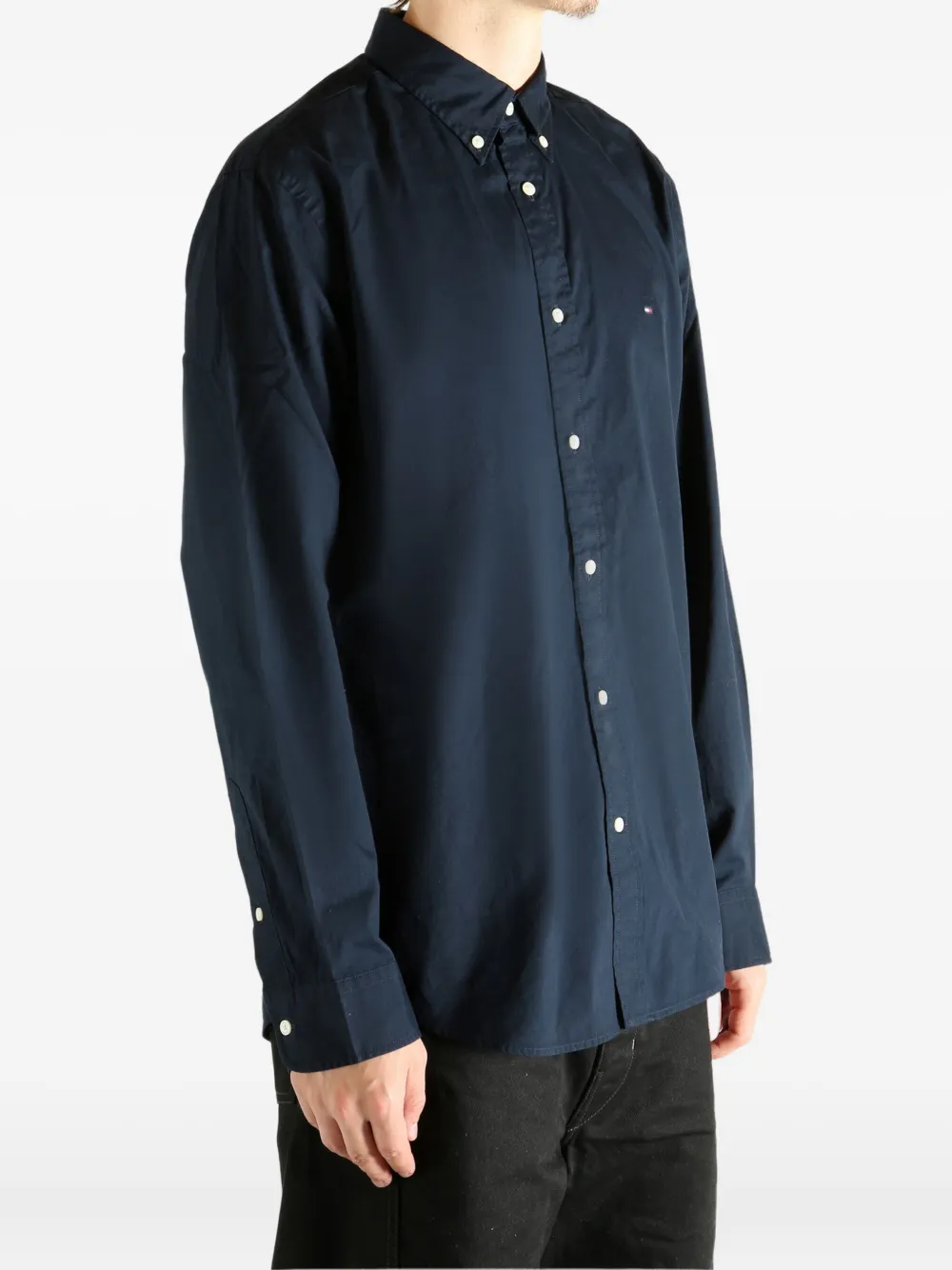 Tommy Hilfiger Core Flex Poplin Solid Rf Shirt In Animal Print