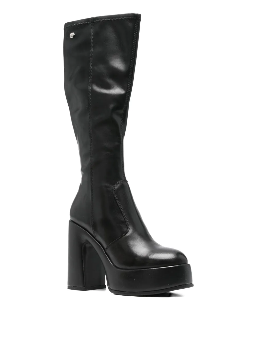 Cult 12mm Platform Knee-high Boots In Black