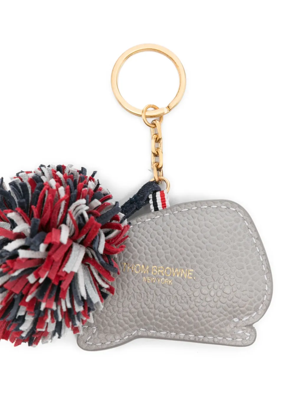 Thom Browne Whale-motif Keyring In Gray