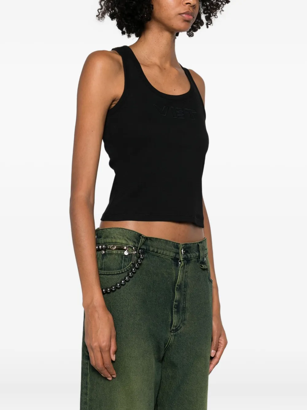 VETEMENTS Tanktop met geborduurd logo Zwart