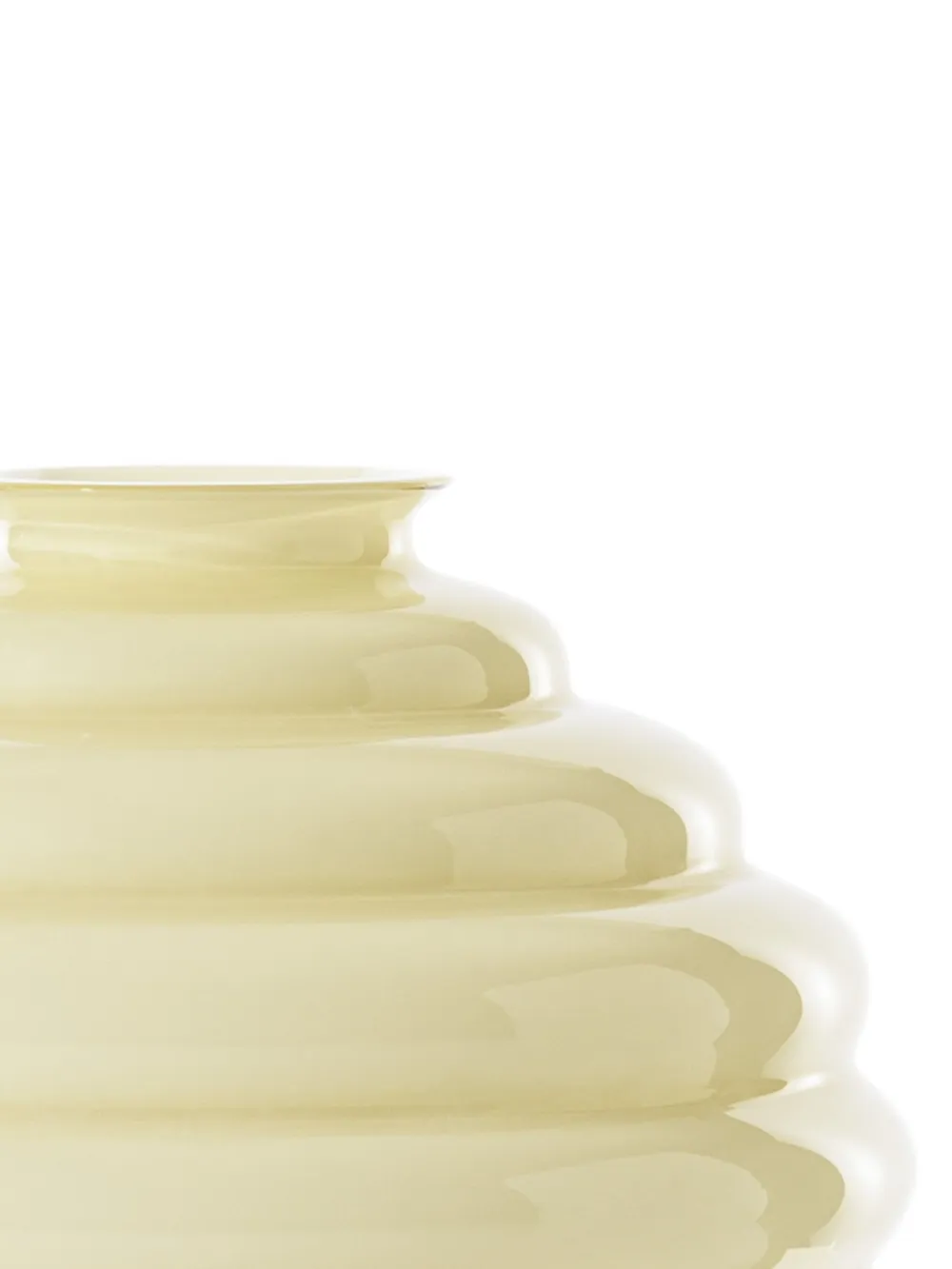 Venini Ribbed Vase In Neutral