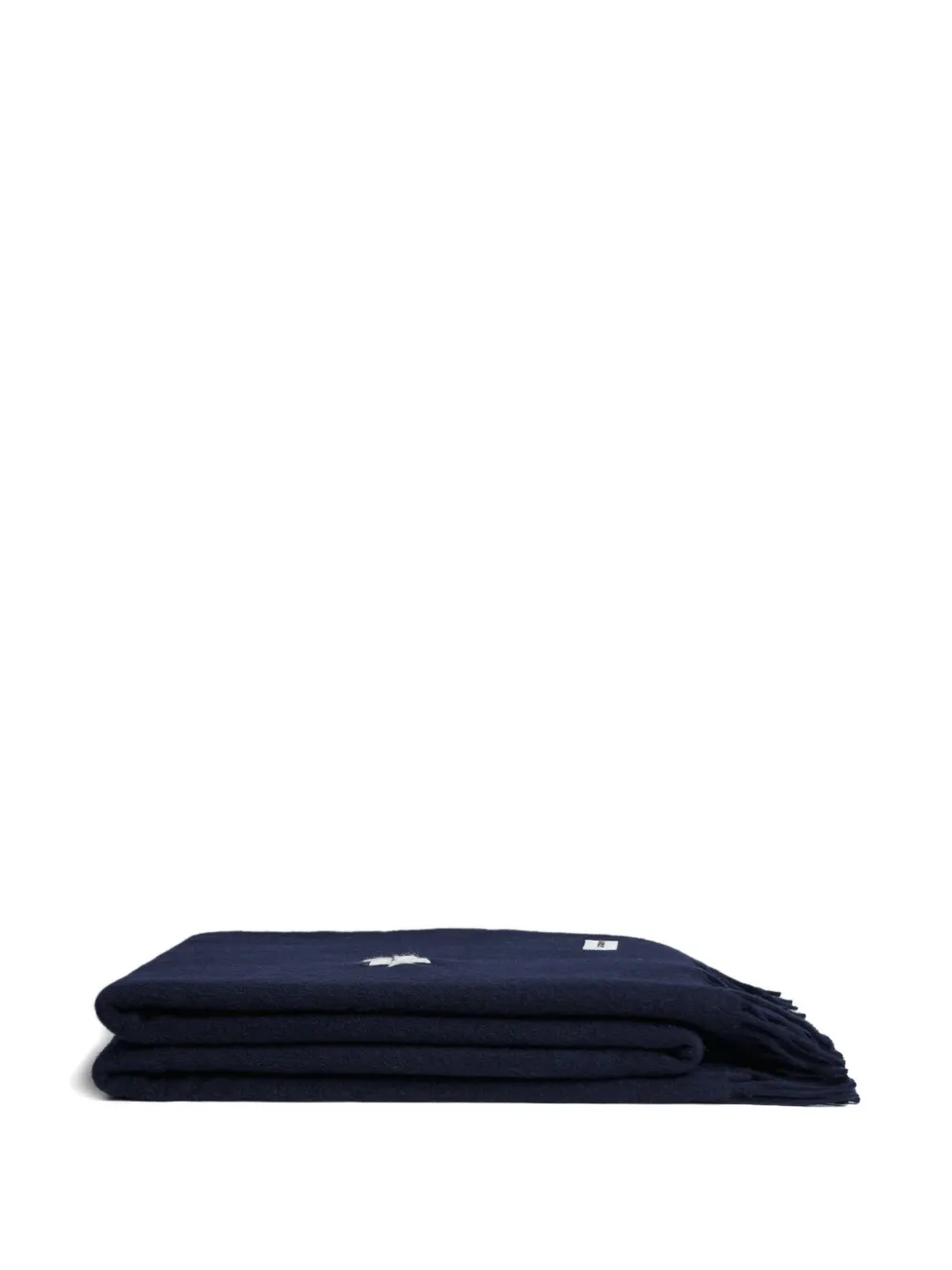 Lagomoro Notte Virgin Wool Blanket (180cm X 135cm) In Blue