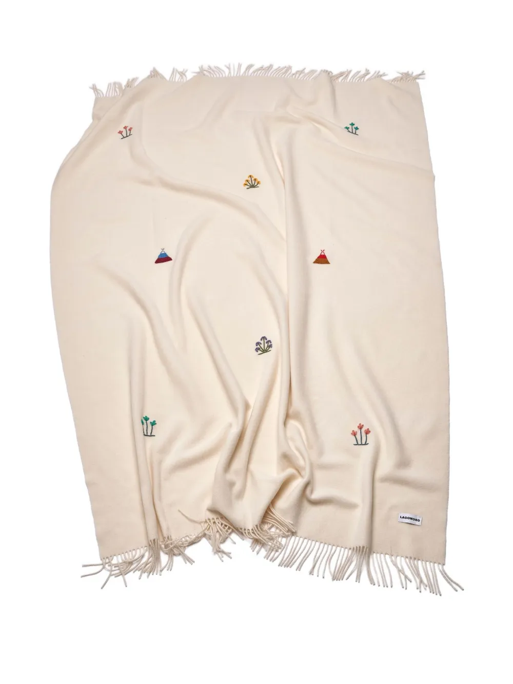 Lagomoro Mirta Embroidered Blanket (180cm X 135cm) In Neutral