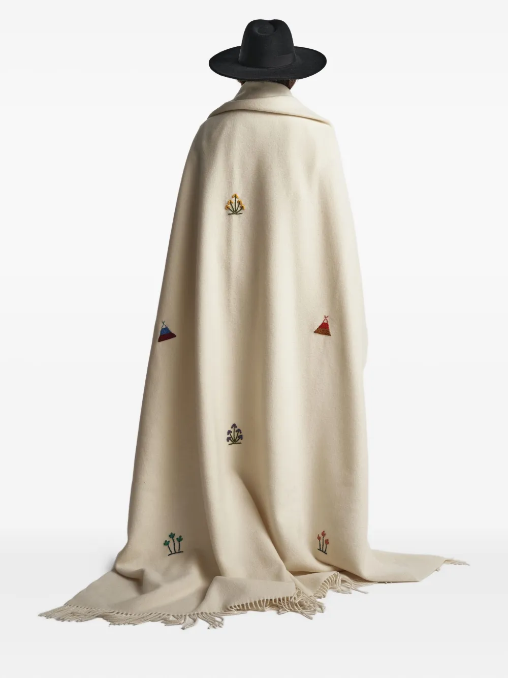 Lagomoro Mirta Embroidered Blanket (180cm X 135cm) In Neutral