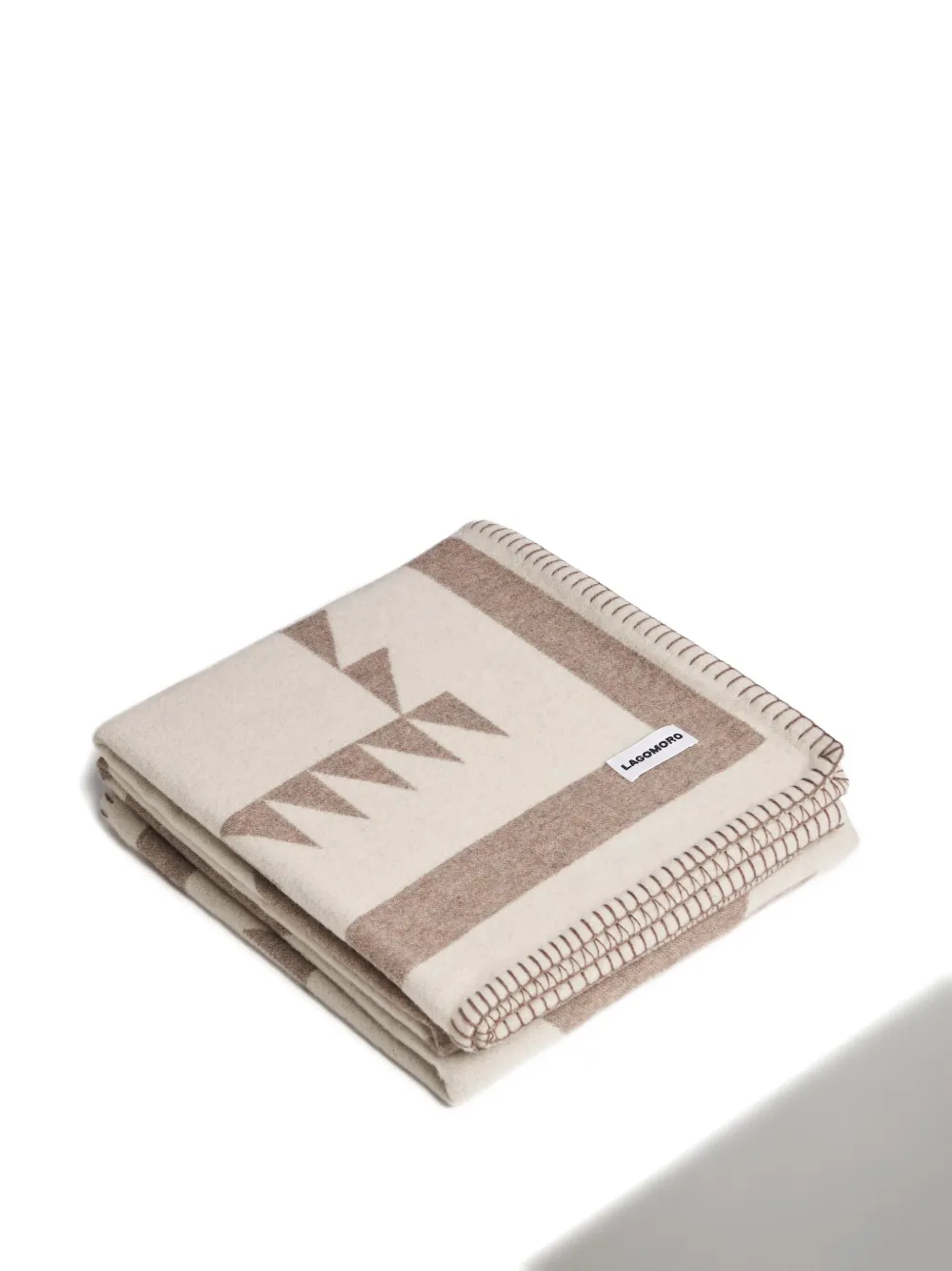 Lagomoro Geco Nut Geometric-pattern Blanket (200cm X 140cm) In Brown