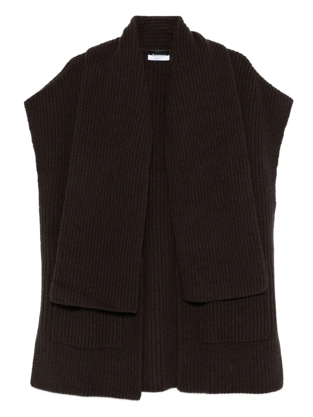 Arovescio Ribbed-knit Cardi-coat In Black