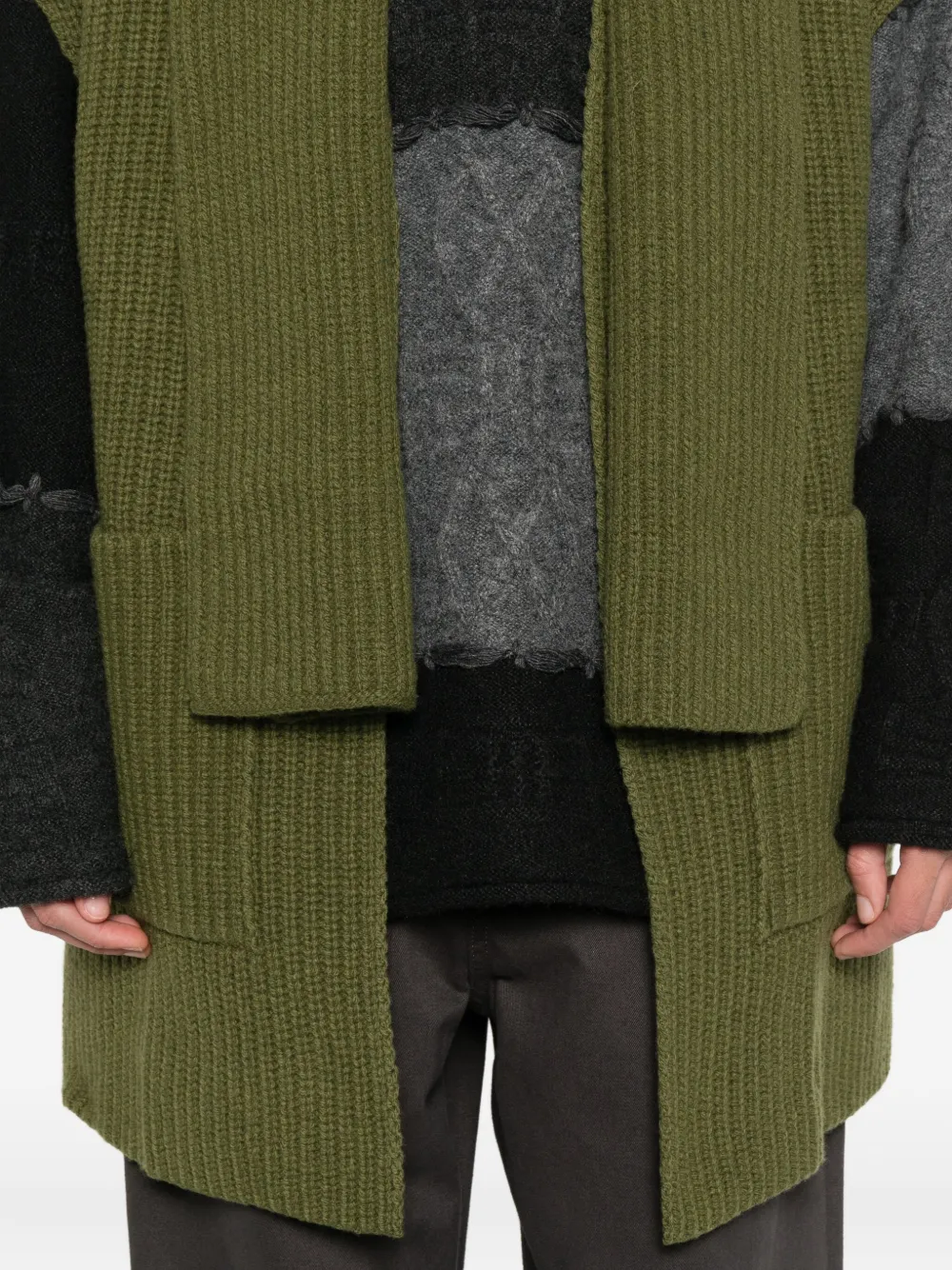 Arovescio Ribbed-knit Cardi-coat In Green