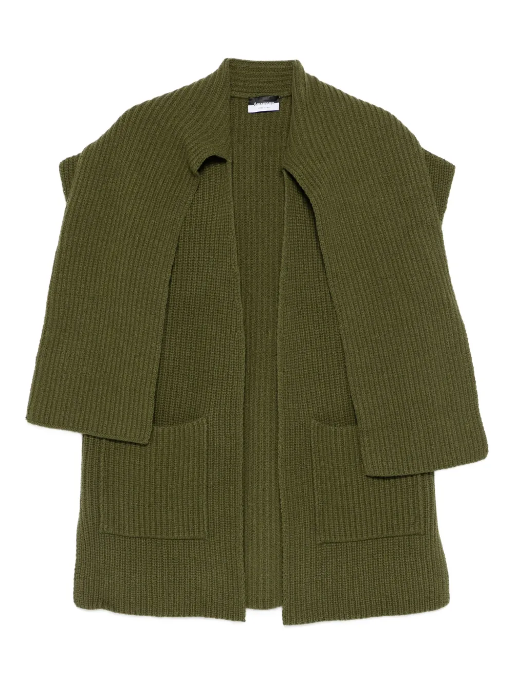 Arovescio Ribbed-knit Cardi-coat In Green