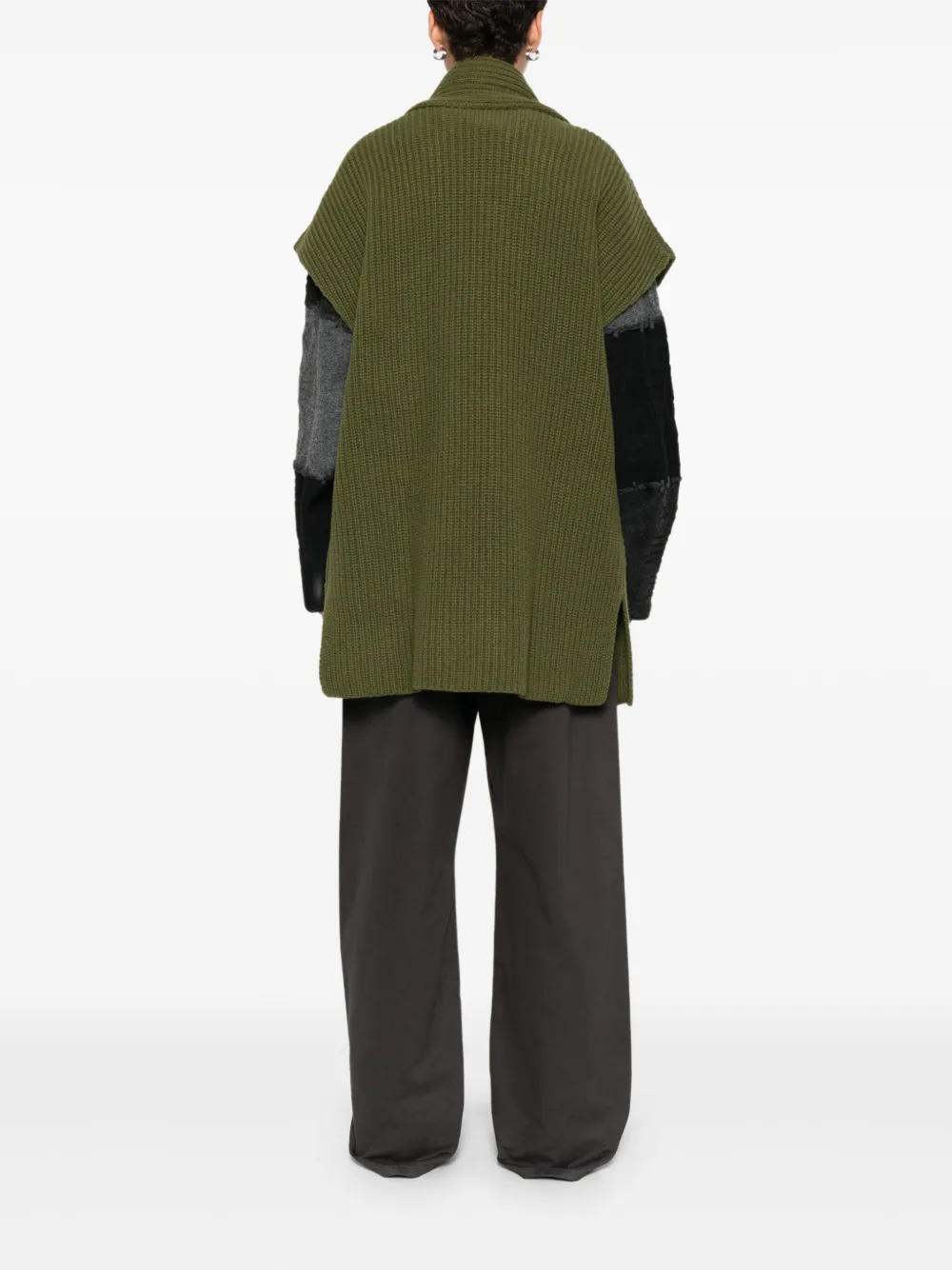 Arovescio Ribbed-knit Cardi-coat In Green