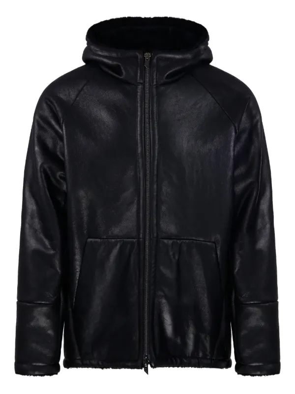Salvatore Santoro フーデッド レザージャケット | ブラック | FARFETCH JP