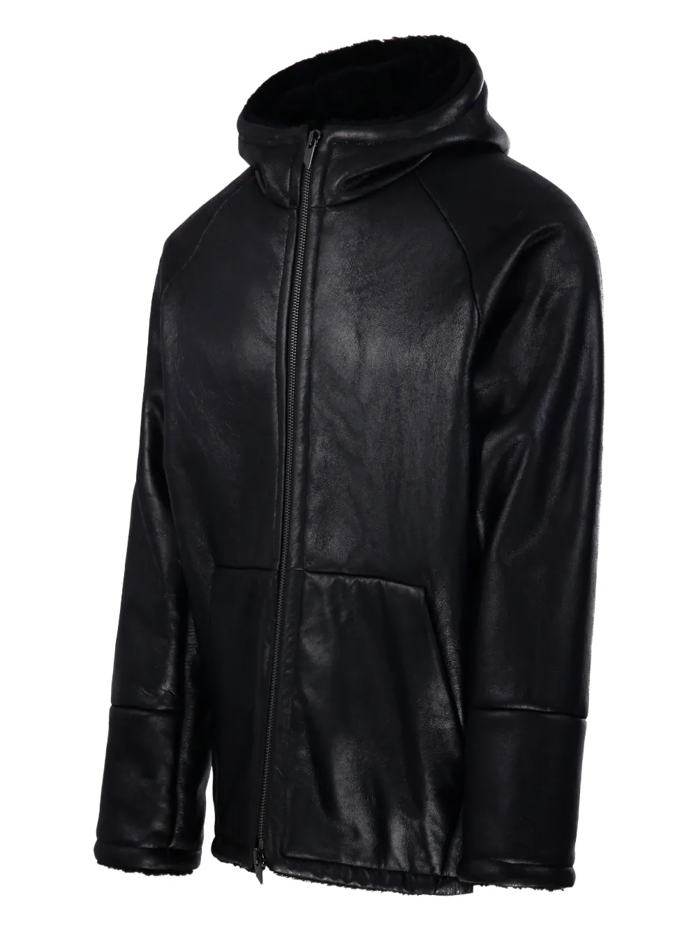 Salvatore Santoro Hooded Leather Jacket In Black
