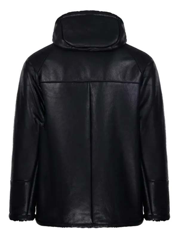 Salvatore Santoro フーデッド レザージャケット | ブラック | FARFETCH JP