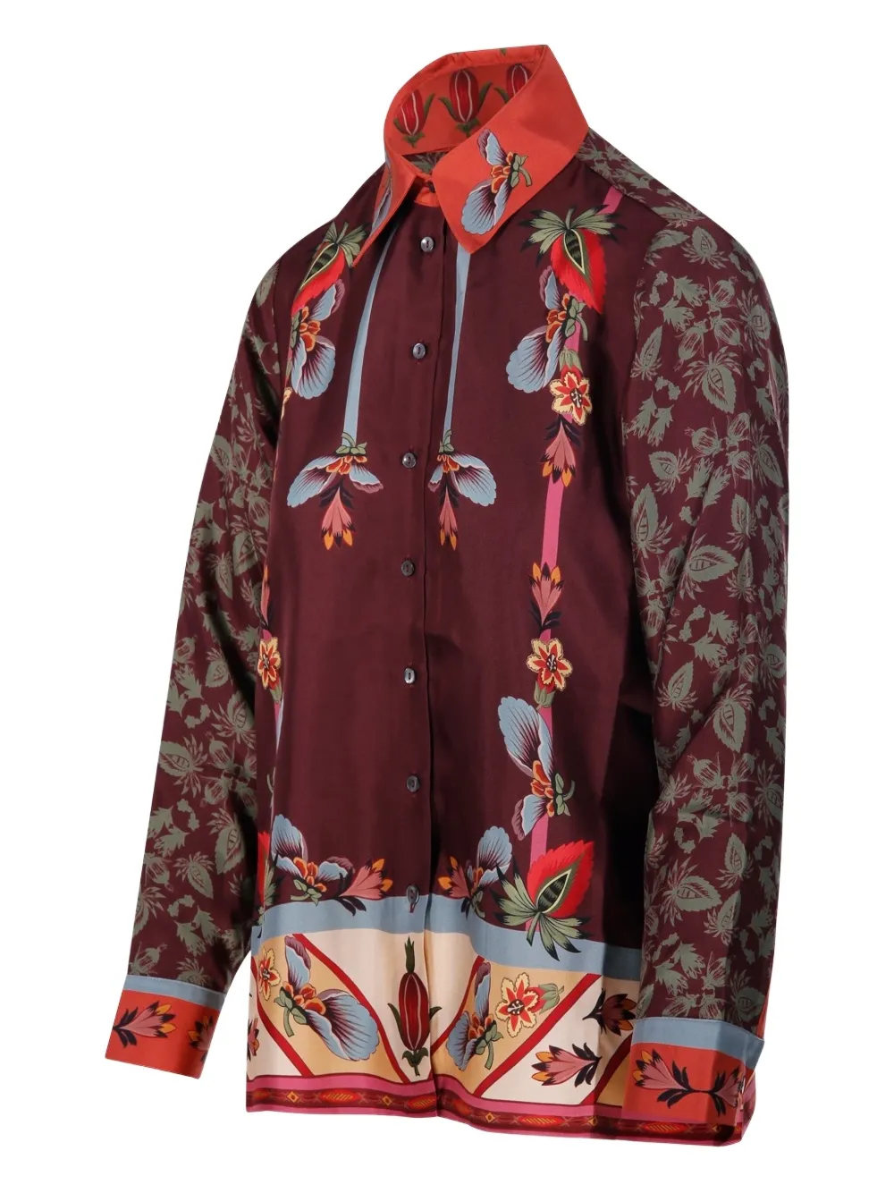 Franco Ferrari Aloe Silk Shirt In Multi