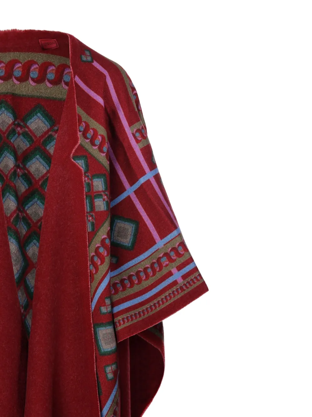 Franco Ferrari Geometric-pattern Cape In Red