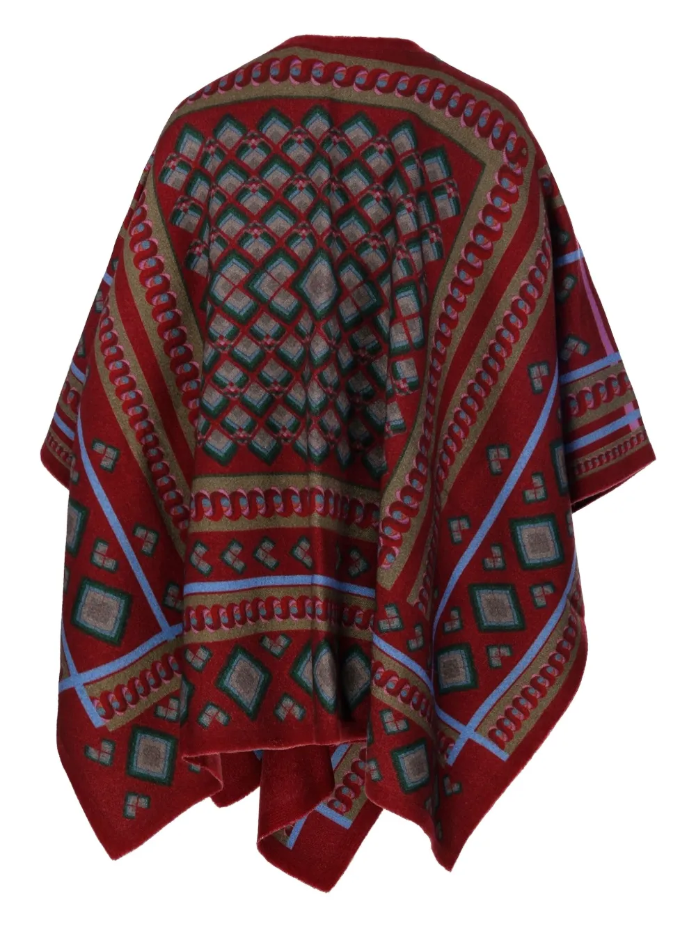 Franco Ferrari Geometric-pattern Cape In Red