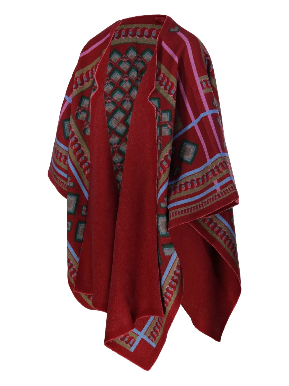 Franco Ferrari Geometric-pattern Cape In Red