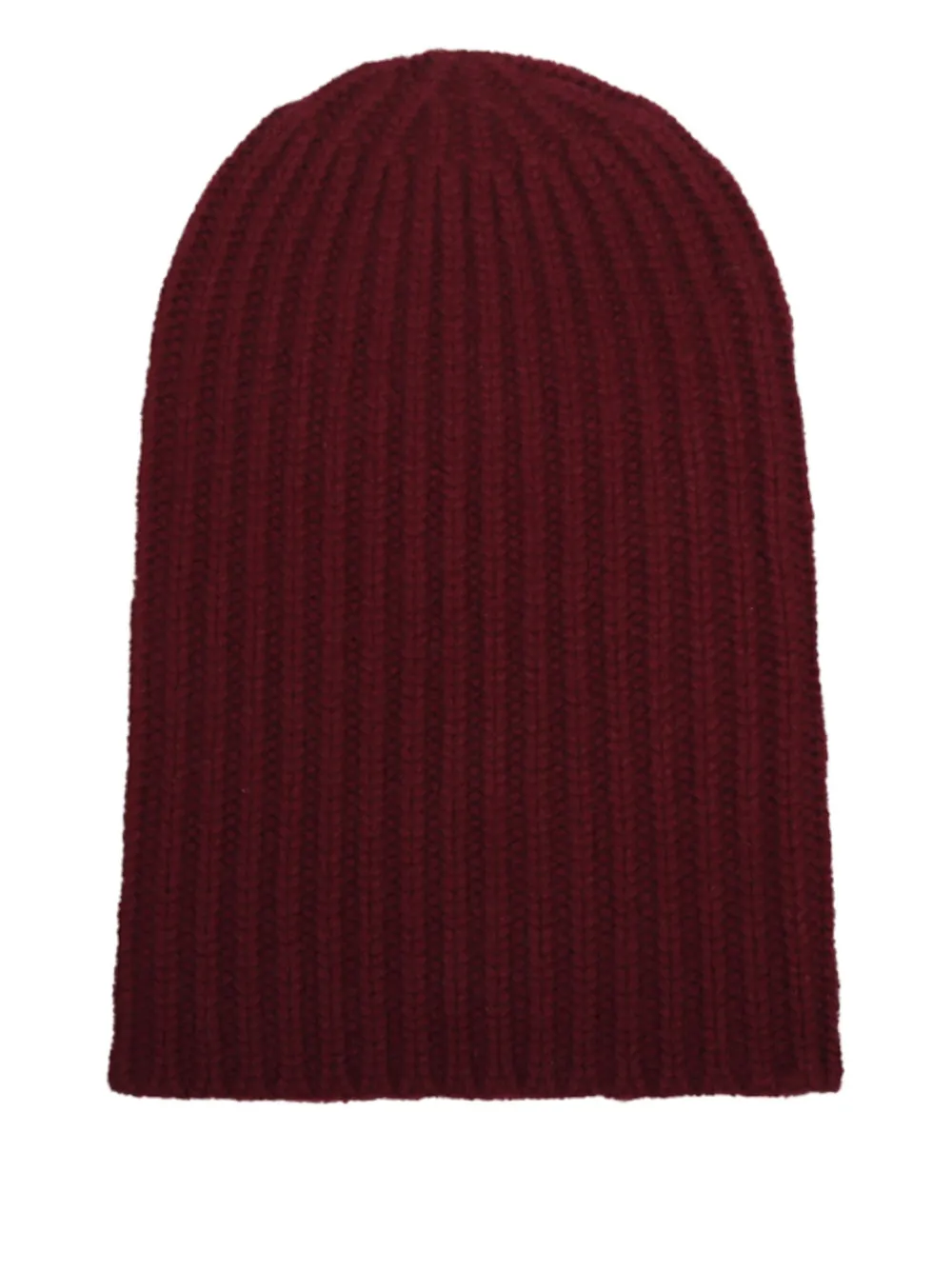 Hurray Smiley-face Ribbed Beanie In Burgundy