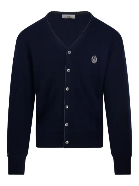 DUNST crest-embroidered cardigan