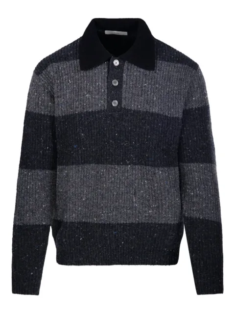 DUNST striped knitted polo shirt
