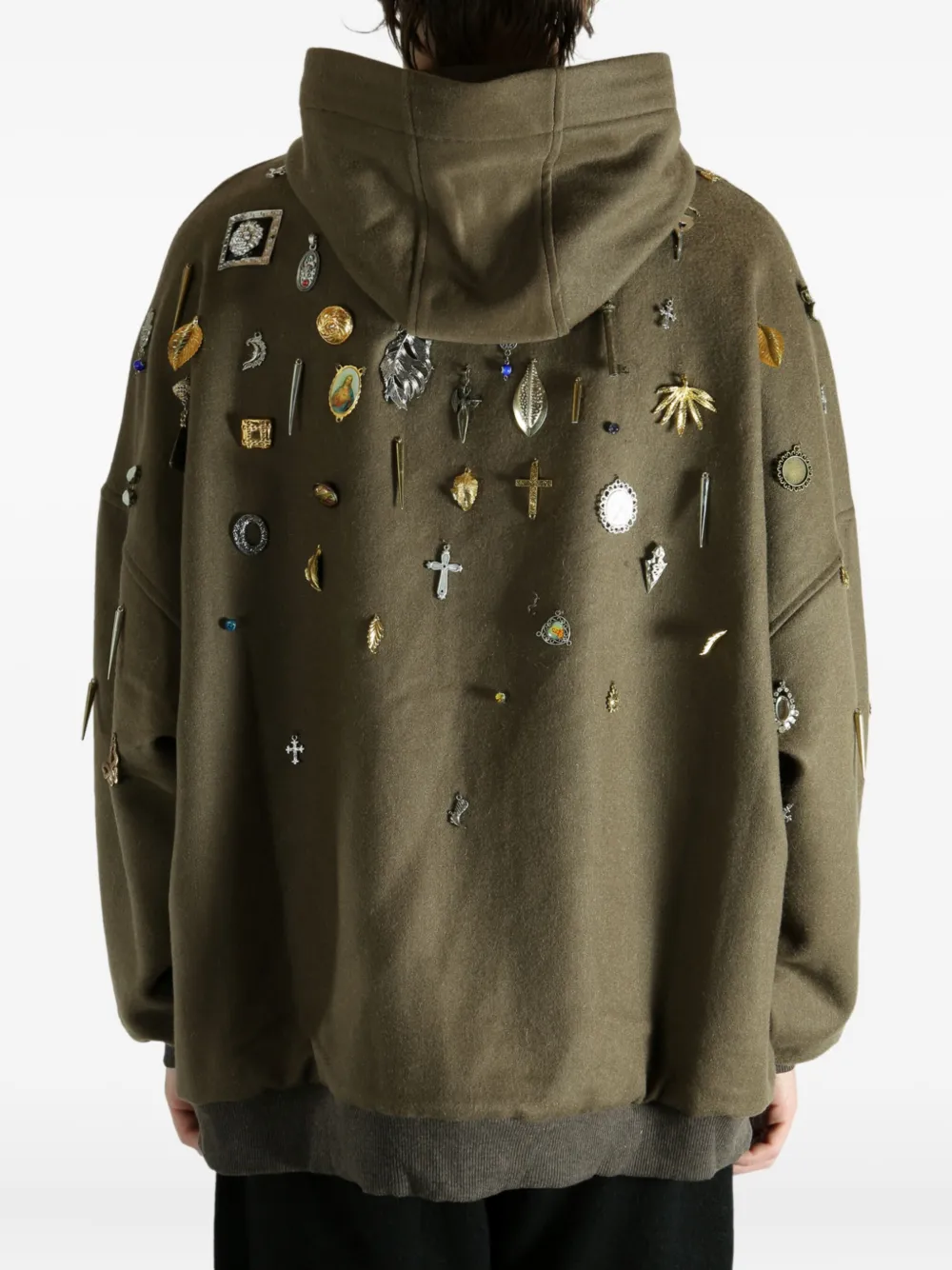 Emergency Room Embellished Hoodie In Green