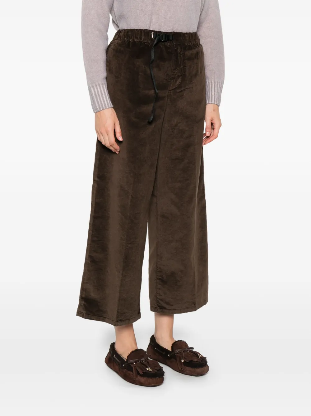 White Sand Cropped broek met trekkoord Bruin