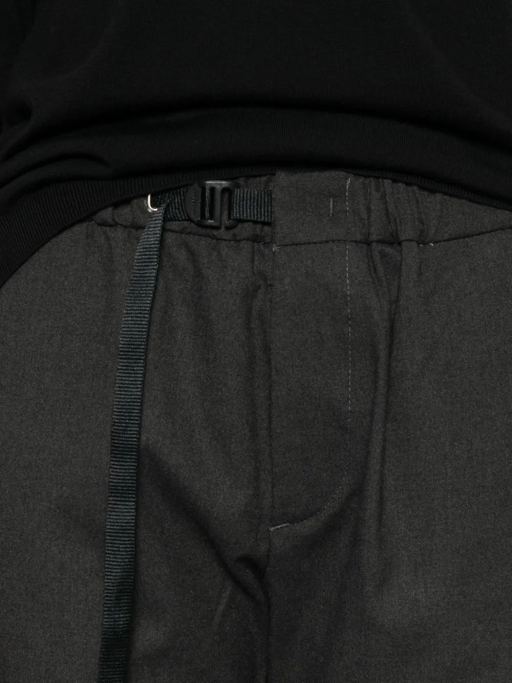 White Sand Drawstring-waist Trousers In Gray