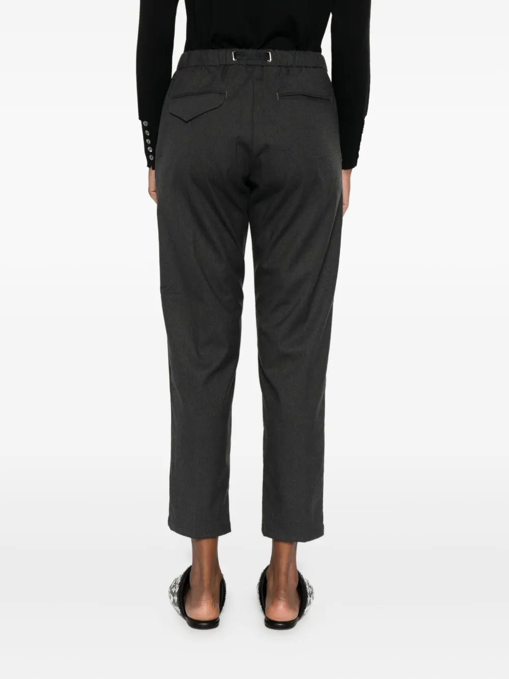 White Sand Drawstring-waist Trousers In Gray