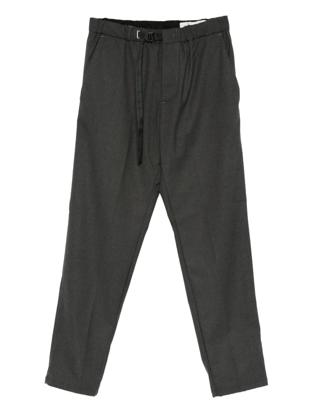 White Sand Drawstring-waist Trousers In Gray