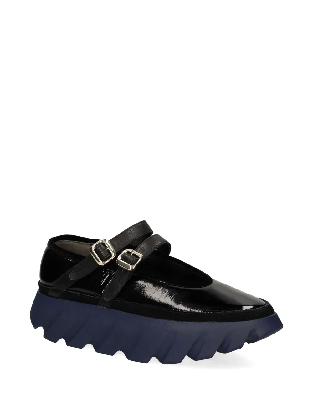 4ccccees Double-buckle Leather Flat Pumps In Black