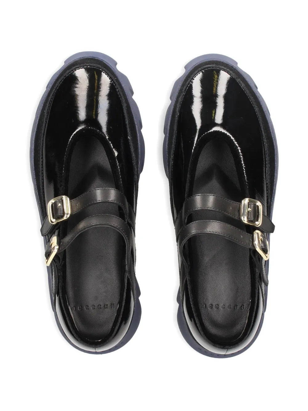 4ccccees Double-buckle Leather Flat Pumps In Black