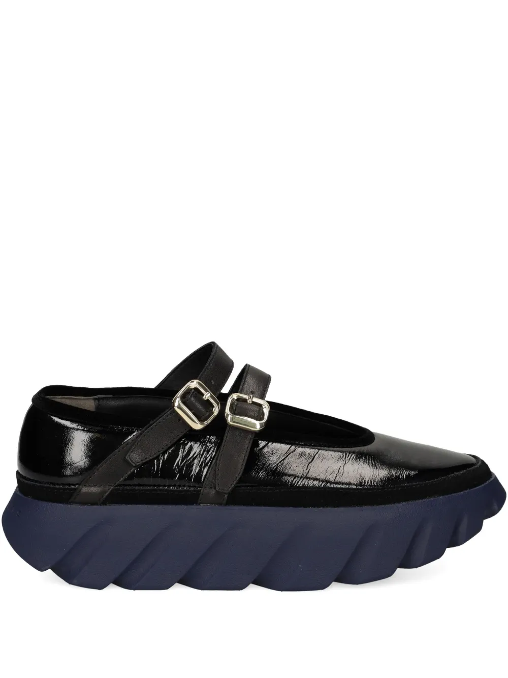 4ccccees Double-buckle Leather Flat Pumps In Black