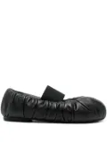 ALAINPAUL elasticated-band gathered leather ballet flats - Black