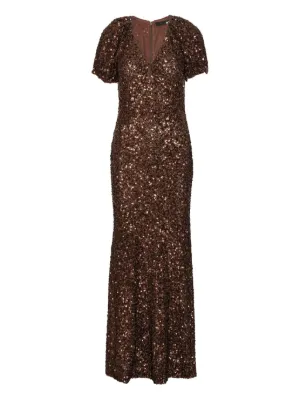 slim fit dress slacks Light Gold Foiled Mermaid Gown With Halter Neckline
