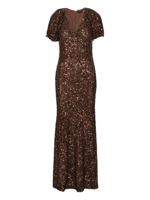 ROTATE BIRGER CHRISTENSEN sequins V-neck maxi dress