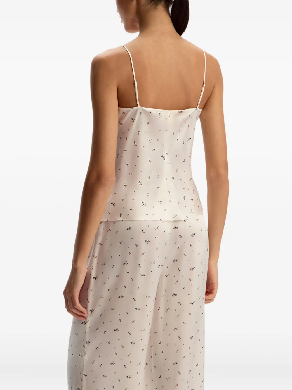 12 Storeez Floral-print Silk Top In White